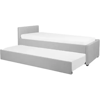 Beliani Tagesbett 80/200cm Hellgrau Marmande , Textil , 80x200 cm , Schlafzimmer, Betten