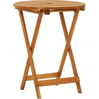 Maison Exclusive Klappbarer Gartentisch Ø60x75 cm Massivholz Eukalyptus - Braun