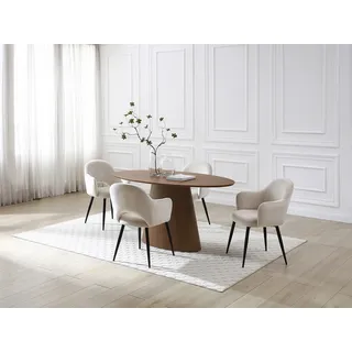 Esstisch 6 Personen - Nussbaumfurnier - Holzfarben dunkel - ANTELADA