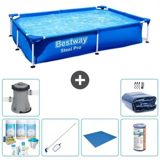 Bestway Steel Pro Rechteckig - 221x150x43 cm - 7-teilig S21523 - Blau