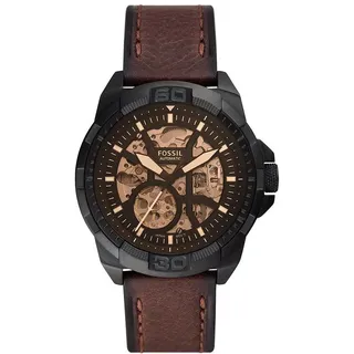 Fossil Bronson Herrenuhr, 44mm Automatikuhrwerk mit Edelstahl- oder Lederarmband