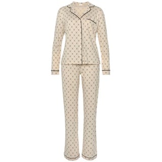 s.Oliver Pyjama für Damen, beige Gemustert