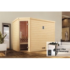 Bild Sauna TURKU (Set), 7,5 kW-Ofen mit digitaler Steuerung, beige