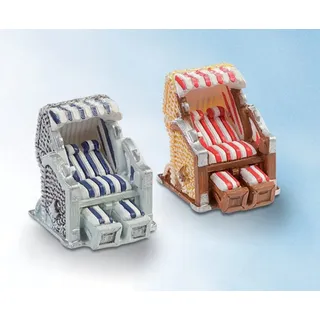 Strandkorb rot-weiß 3,5 x 3,5 cm