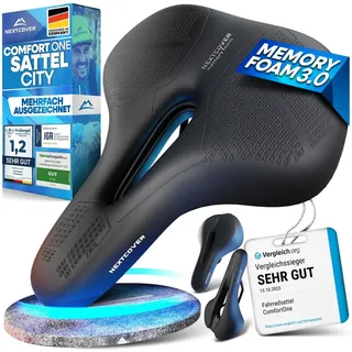 NEXTCOVER NEXTCOVER® Fahrradsattel - Das Original - mit Memory-Foam 3.0 I maximaler Fahrkomfort I ergonomischer Fahrrad Sattel für Damen & Herren I Fahrradsattel Herren bequem, Sattel Damen bequem weich