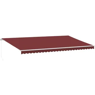 Markise Manuell mit LED Weinrot 600x300 cm - Rot, Bunt