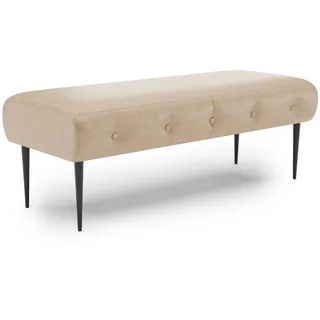 CAVADORE Sitzbank Amba, Trendige Polsterbank 2-sitzig für Küche, Esszimmer oder Wohnküche / Küchenbank passend zum 2-Sitzer Amba / 119 x 52 x 54 / Hochwertiges Mikrofaser: Beige