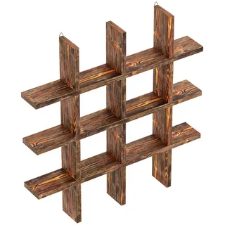 [en.casa] Wandregal Orimattila , Dunkelbraun , Holz , 62x62x9 cm , Wohnzimmer, Regale, Wandregale