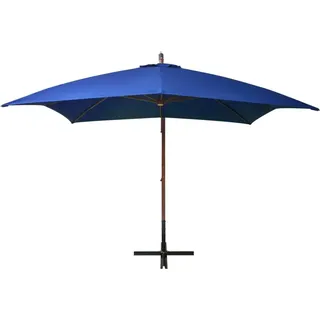 vidaXL Ampelschirm mit Mast Azurblau 3x3 m Massivholz Tanne - Blau