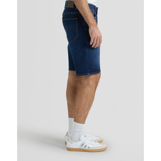 Jeansshorts LEE "XM 5 POCKET", Herren, Gr. 33, N-Gr, blau (cyrax), Denim/Jeans, Obermaterial: 71% Baumwolle, 28% Polyester, 1% Elasthan, regular fit knielang, Jeans Jeansshorts, Sommerhose Extreme Motion Denim