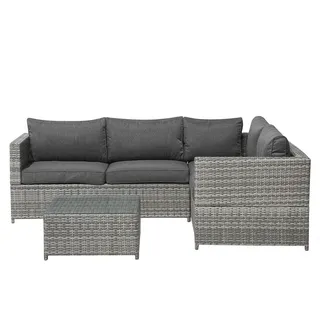 Beliani Avola Loungeset 4-Sitzer grau