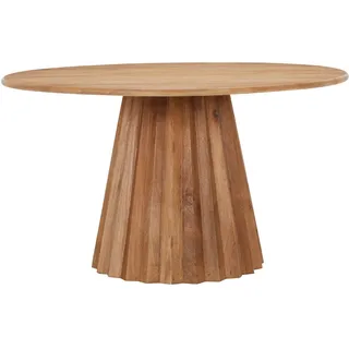 Livetastic Esstisch , Naturfarben , Holz , Mangoholz , vollmassiv , rund , konisch, Säule , 135x76x135 cm , Esszimmer, Esstische, Esstische rund