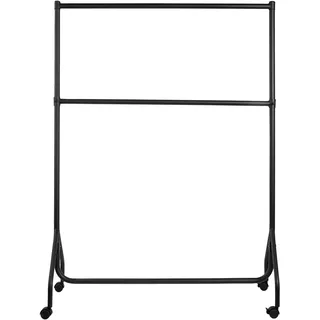 Kleiderständer auf Rollen, schwarz matt, Metall