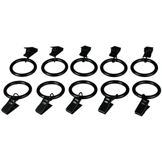 LIEDECO Vorhangstange Landhaus 1-läufig Ø 16 mm 10 cm Schwarz