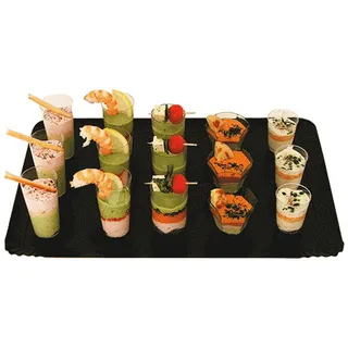 Tabletts "Traiteur" 32X42 Cm Schwarz/Gold Karton - 25 Un.