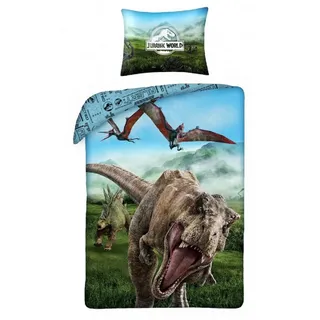 Halantex Jurassic World Dinosaurier Mehrfarbig 140 x 200 cm + 70 x 90 cm