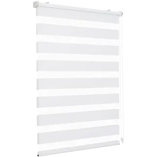 Sekey Doppelrollo Klemmfix ohne Bohren für Fenster, Doppelrollo 105 cm breit, Duo Rollo Jalousie Sonnenschutz, 105x210cm, Weiß