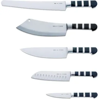 F.Dick F. DICK 1905 Set (5-Teiliges Messerset, bestehend aus AJAX/Santoku/Officemesser/Kochmesser/Universalmesser, Küchenmesser) 81974000, Silver Or Stainless Steel