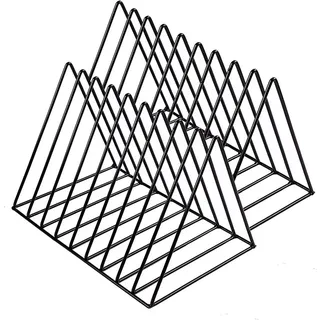 Schallplattenhalter (2er-Pack) C Schallplattenhalter zur Aufbewahrung von Schallplattenalben C Vertikaler Schallplattenst?nder C Zeitschriftenst?nder aus Metall C Organizer f1r Aktenschr?nke/Schreibtische C Dreieckige Trennw?nde/Fotost?nder