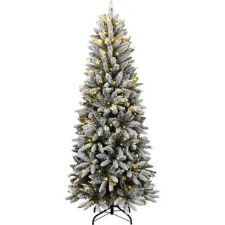 vidaXL Künstlicher Weihnachtsbaum mit Schnee 150 LEDs 150 cm - Grün