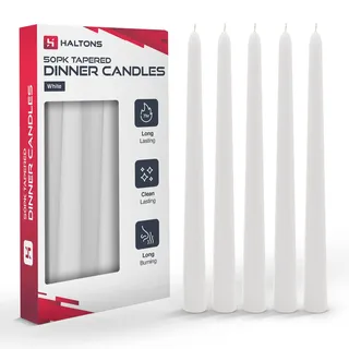 Haltons Spitzkerzen, geruchlos, lange Kerzenständer, 7 Stunden Brenndauer, sauber brennende weiße, grüne, elfenbeinfarbene oder rote Spitzkerzen, elegantes Design für Veranstaltungen, Hochzeiten und