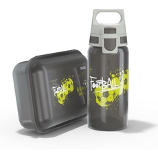 SIGG - Trinkflasche Kinder 0,5L & Brotdose 1L - Viva Lunchbox Set Football Tag - Federleicht - Spülmaschinenfest- BPA-frei - Ideal Für Die Schule - Grün