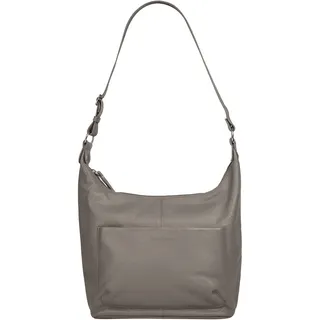 Shopper BRUNO BANANI, Damen, Gr. B/H/T: 38cm x 29cm x 11cm onesize, grau, Leder, leicht glänzend, unifarben, Taschen Shopper, echt Leder