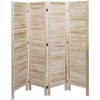MCW Paravent Braun , Holz , Paulownia , 162x170x2 cm , Wohnzimmer, Raumteiler, Paravents
