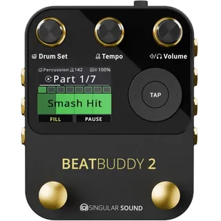 Singular Sound BeatBuddy Mini 2 Effektpedal (Drumbegleitung in Pedalform, 9 Drumsets, 24 Genres, 200+ Styles, Fusspedal Drum für Gitarre und Bass, einfache Bedienbarkeit, mit LED Anzeige)
