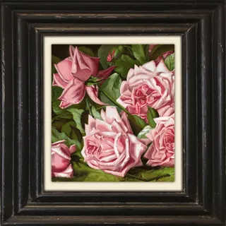 queence Leinwandbild "Blumen" Blumen  Blumenbilder  Garten  Gartenbilder  Kunst  Stillleben Premium-Leinwandstoff, Handarbeit aus Deutschland, 40x40cm, farbe bild(er): rosa