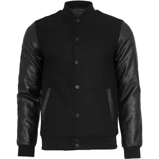 URBAN CLASSICS Oldschool College Jacke - Black / Black - 2XL