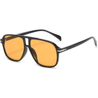 Long Keeper Retro Pilot Sonnenbrille Pilotenbrille Herren Damen Vintage Sonnenbrille Piloten 70er Klassisch Eckige Pilot Brille mit UV400 Schutz, 56MM