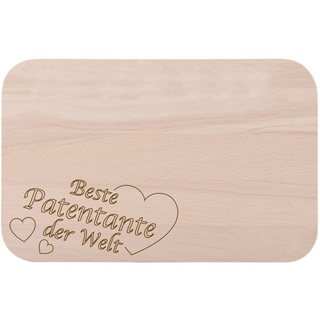 Frühstücksbrettchen/Frühstücksbrett mit Gravur "Beste Patentante der Welt" als Geschenk - aus Holz - Geschenkidee ideal zum Geburtstag oder zu Weihnachten