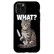 Hülle für iPhone 11 Pro Katze Messer Design Witzige Tier Katzen