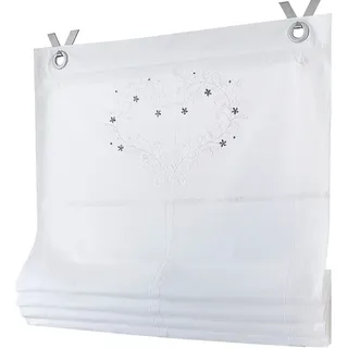 Raffrollo KUTTI "Svea" Gr. 4, grau (hellgrau, weiß), B:100cm H:140cm, Obermaterial: 100% Baumwolle, Raffrollos, Raffrollo, blickdicht, Baumwolle, Hakenaufhängung