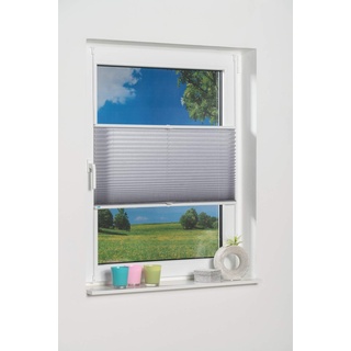 K-home 688899-10 Klemmfix-Plissee 70 x 210 cm (B x L) Grau Lichtschutz +++ Moderne Crushed Optik +++