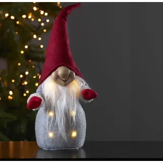 Star Trading LED-Stoff-Figur "Joylight", Weihnachtsmann - Grau