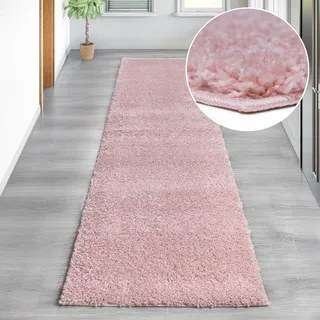 OTTO home my home »Viva« rechteckig 45 mm Höhe" Läufer, Brücke, Uni-Farben, einfarbig, besonders weich und kuschelig, rosa,