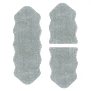 Andiamo Bettumrandung Set Fellimitat Fellteppich Hochflorteppich, 2x 55x80 cm , 1x 55x160cm hellgrau