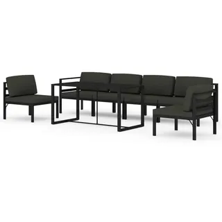 vidaXL 7-tlg. Garten-Lounge-Set mit Kissen Aluminium Anthrazit - Grau