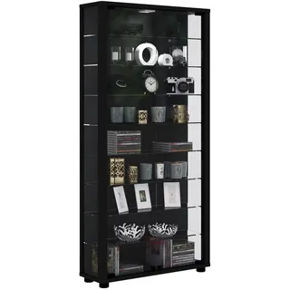 VCM Vitrine Lumo Maxi 59 x 113 x 18 cm Schwarz