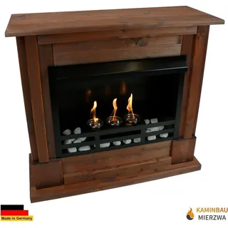 Ethanol und Gelkamin Kamin Modell Rafael Premium Nussbaum - Braun