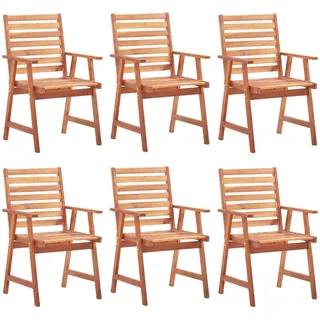 vidaXL Garten-Essstühle 6 Stk. mit Kissen Massivholz Akazie - Taupe