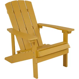 Flash Furniture Charlestown Gewerblicher Allwetter-Polyresin-Holz-Adirondack-Stuhl in Gelb