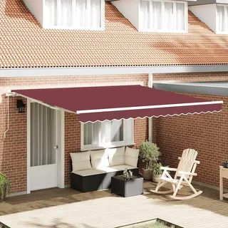 vidaXL Markise Manuell Weinrot 400x300 cm - Rot