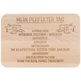 Spruchreif · Frühstücksbrettchen Angler · Brotzeitbrett mit Gravur · Geschenke für Freunde · Geschenk Angler