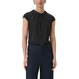 Comma, Satinbluse schwarz 34