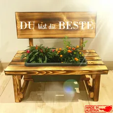 Blumenbankerl Geschenk "Du bist die Beste " - groß