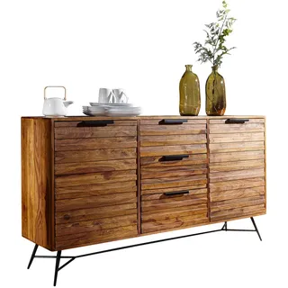 Wohnling Sideboard NISHAN 160 x 40 x 88 cm - braun - LBH 160x40x88 cm