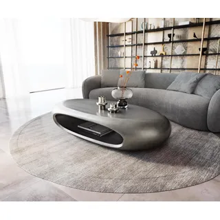 DELIFE Couchtisch Sinor 140x65 cm Metallic Silber - Grau, Silber